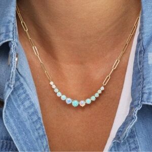 Melinda Maria Not Your Basic Graduated Ombre Opal Samantha Tennis Necklace
